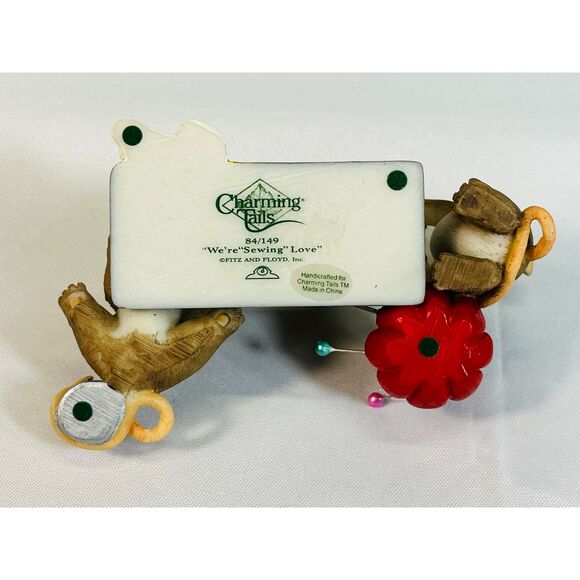Charming Tails Fitz & Floyd We're Sewing Love Mouse Sewing Machine 84/149 - Picture 5 of 7